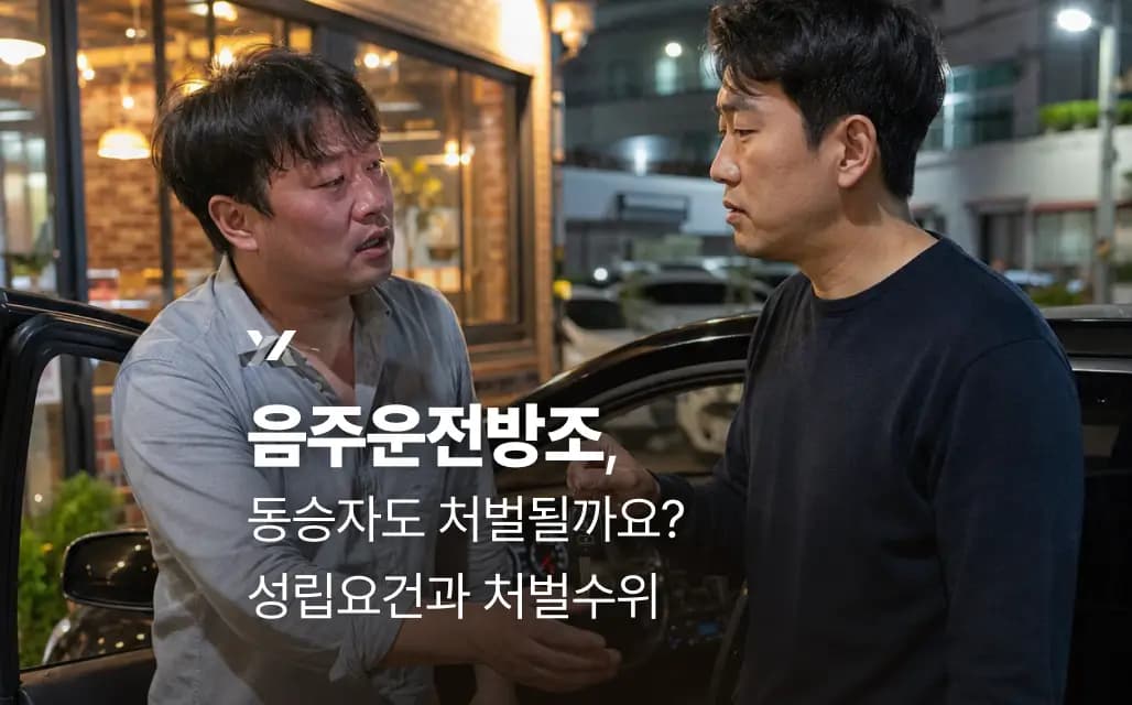 음주운전방조, 동승자도 처벌될까요? 성립요건과 처벌수위