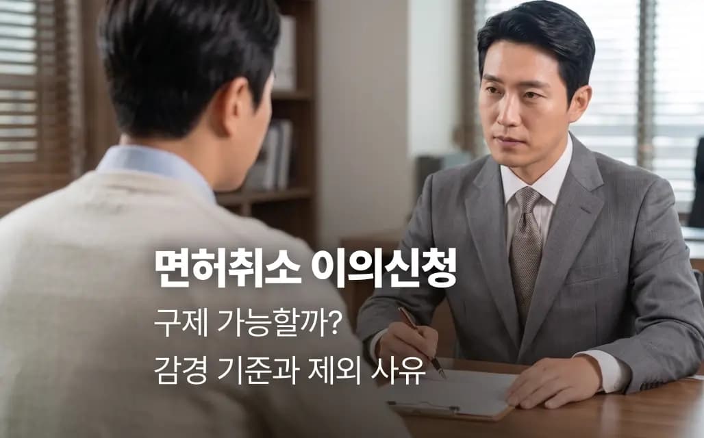 면허취소 이의신청 구제 가능할까? | 감경 기준과 제외 사유