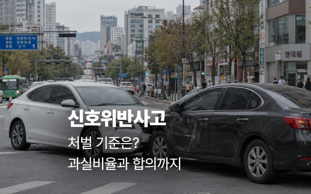 신호위반사고 처벌 기준은? 과실비율과 합의까지
