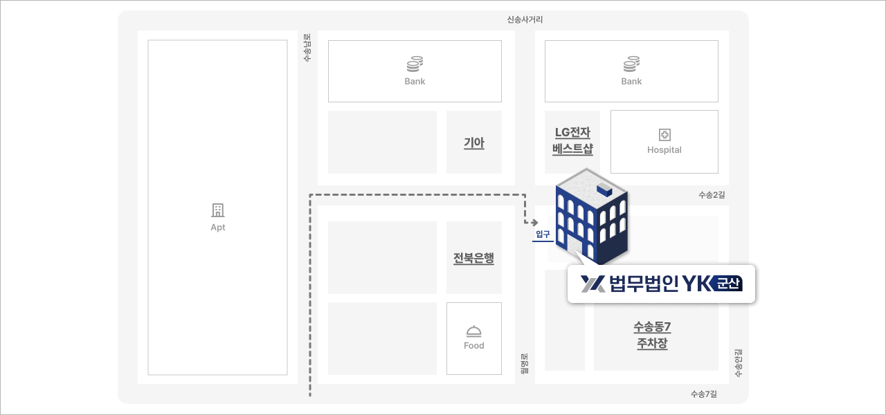 군산 분사무소 약도