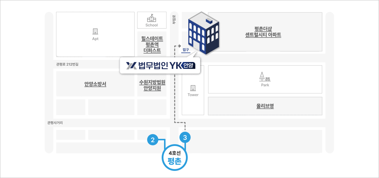 안양 분사무소 약도
