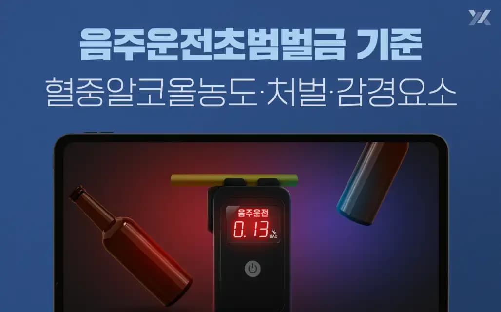 음주운전초범벌금 기준|혈중알코올농도별 처벌기준·감경 요소 정리