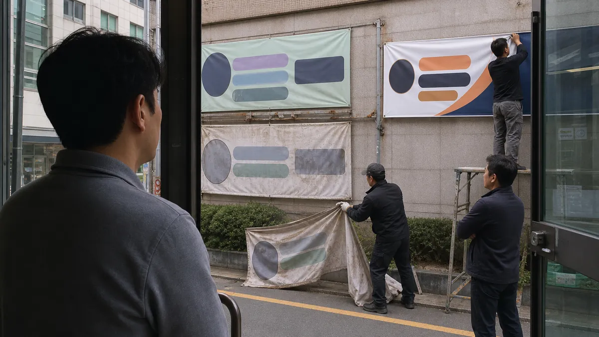 학원 광고 현수막 철거로 재물손괴 고소대리를 진행한 사건