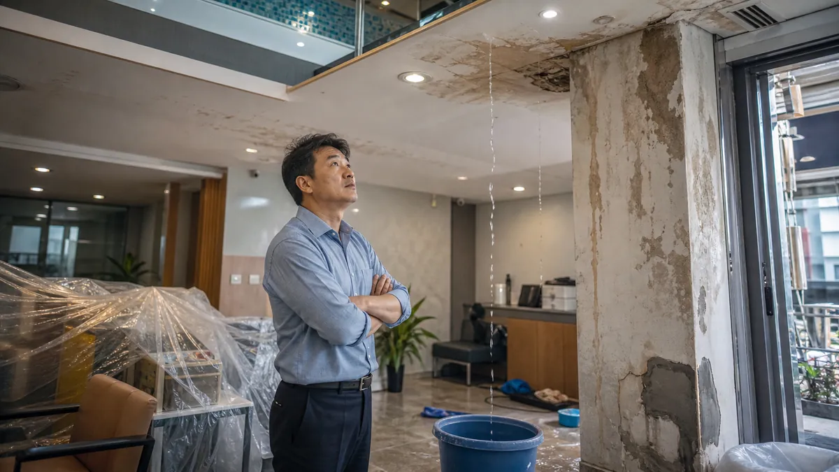 위층 수영장 누수로 인한 점포 보수비와 영업손실 손해배상